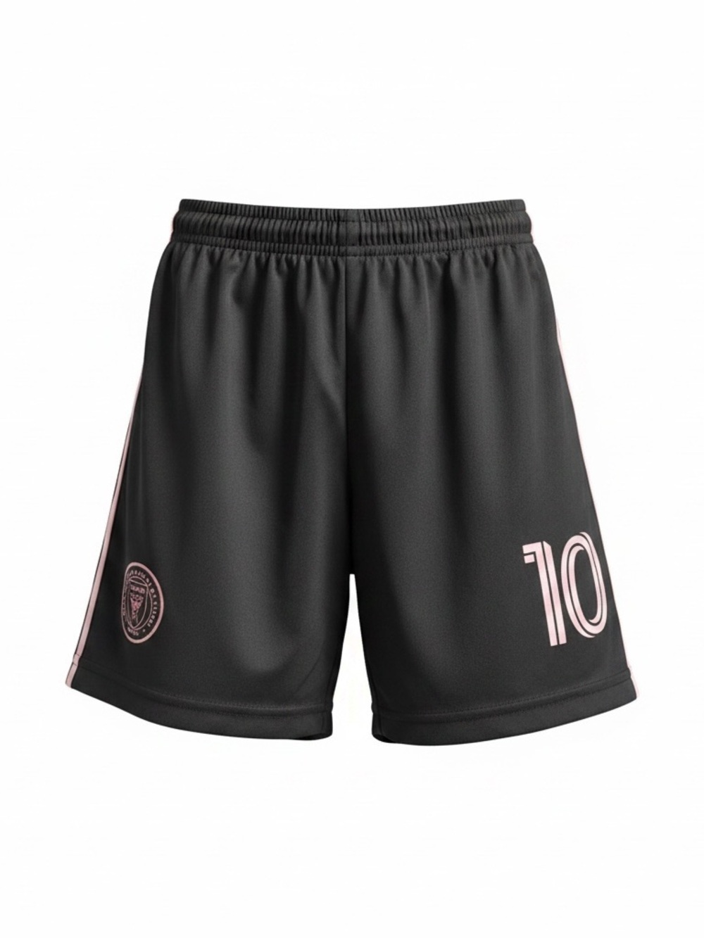 8 year Old’s Messi Black Athletic Shorts with Pink Accents